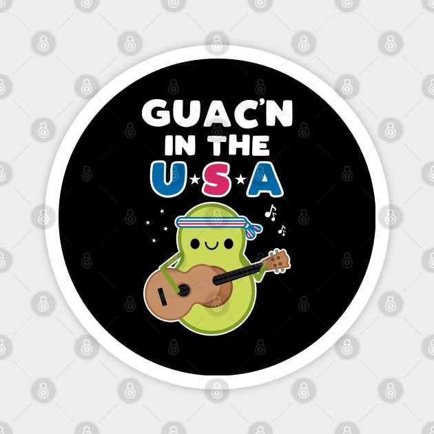 Cute Avocado Pun Guac'n In the USA Magnet by MedleyDesigns67